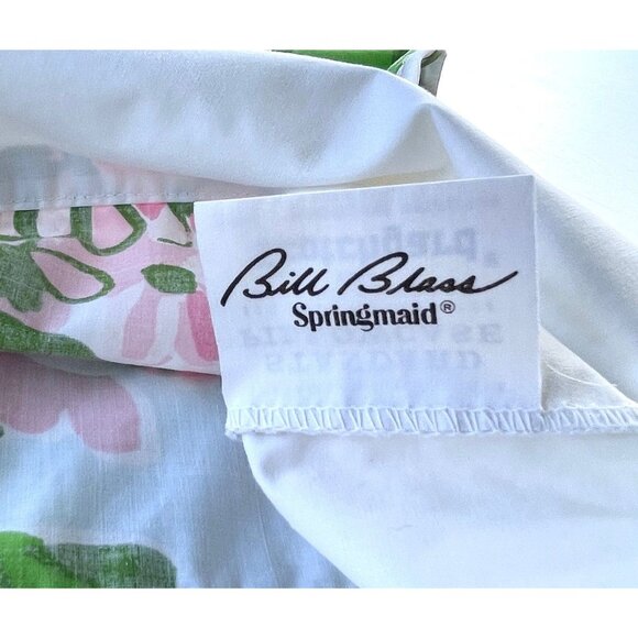 Vintage 70s pillowcase, pink geranium flowers, single casing, Springmaid - Picture 7 of 10